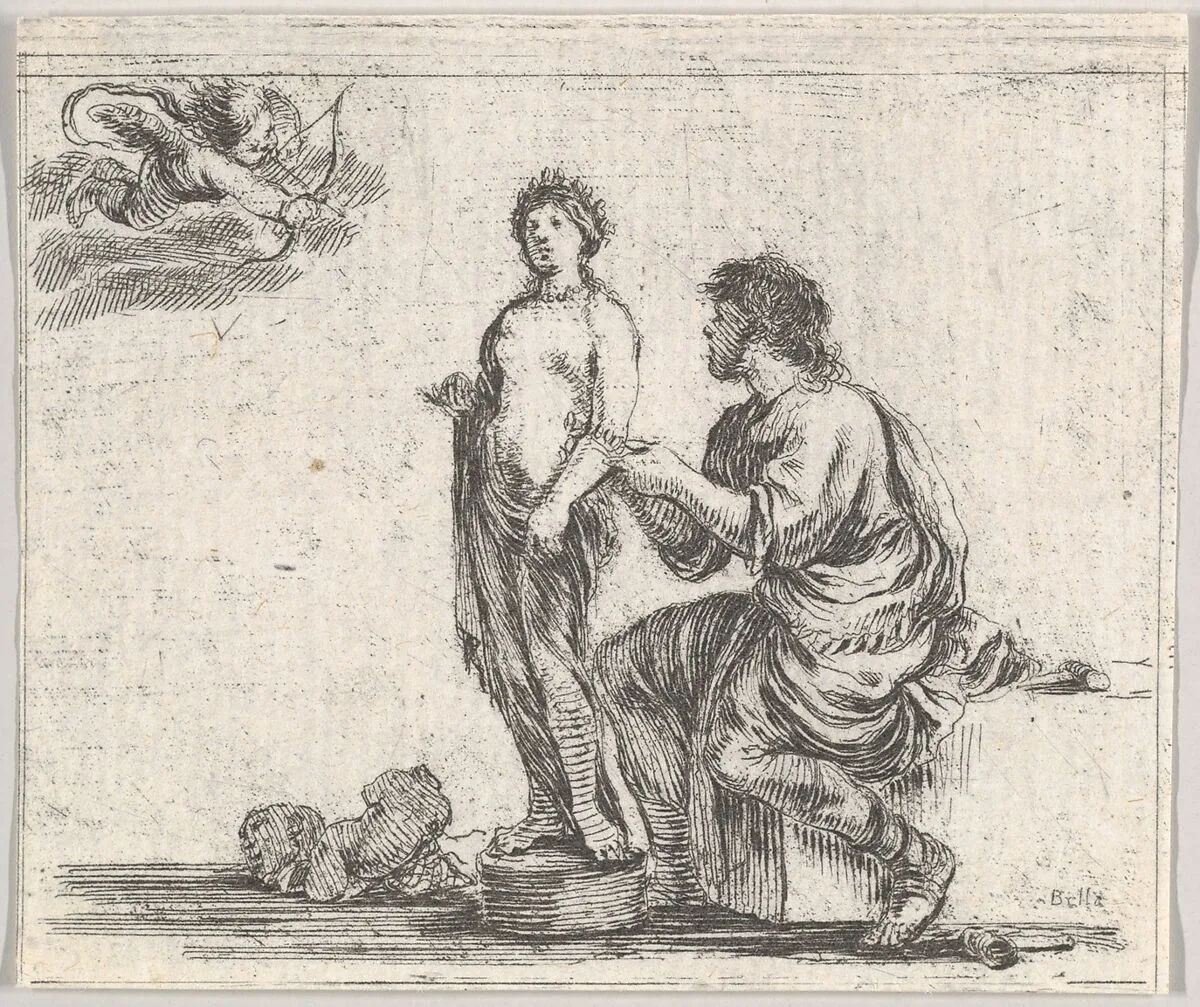 Pygmalion, from 'Game of Mythology' (Jeu de la Mythologie) — Stefano della Bella