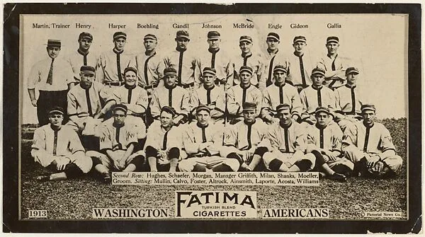 Washington Senators, American League, from the "Baseball Team" series (T200), issued by Liggett & Myers Tobacco Company to promote Fatima Turkish Blend Cigarettes — Liggett & Myers Tobacco Company|The Pictorial News Co.