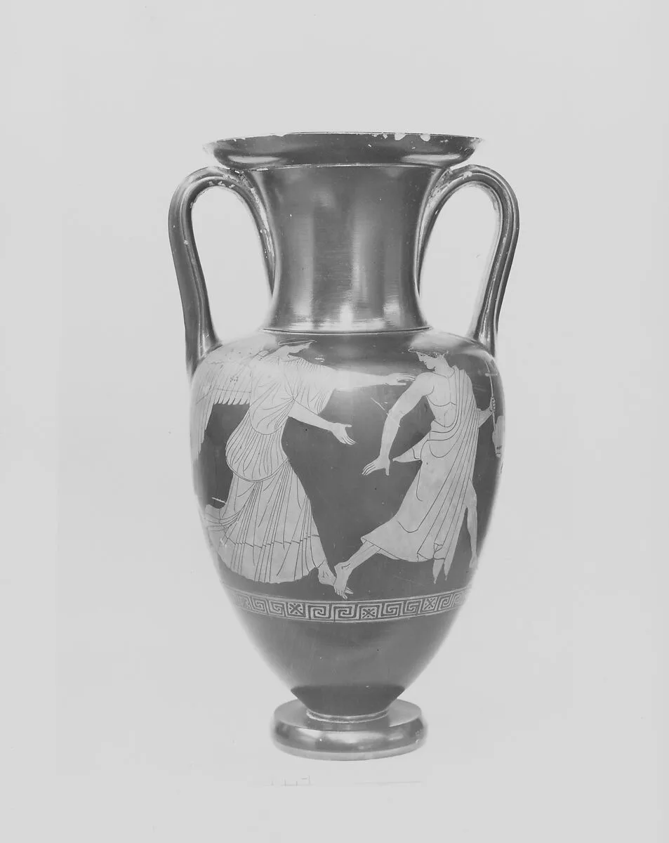 Terracotta Nolan neck-amphora (jar) — Achilles Painter