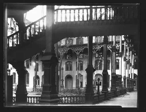 [Porch and External Stairwell of United States Hotel, Saratoga Springs, New York]