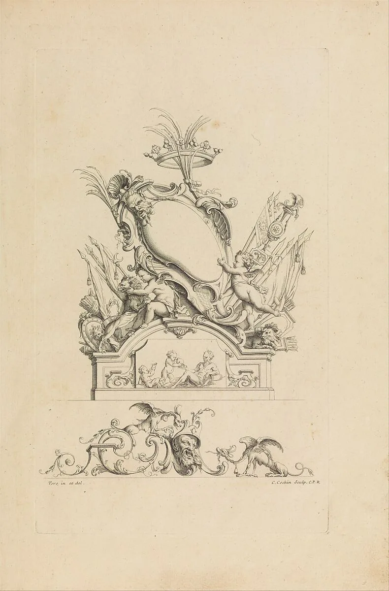 Cartouches Nouvellement Inventez par J.B. Toro — Jean Bernard Toro|Charles Nicolas Cochin I|Jacques-Nicolas Le Pas Dubuisson