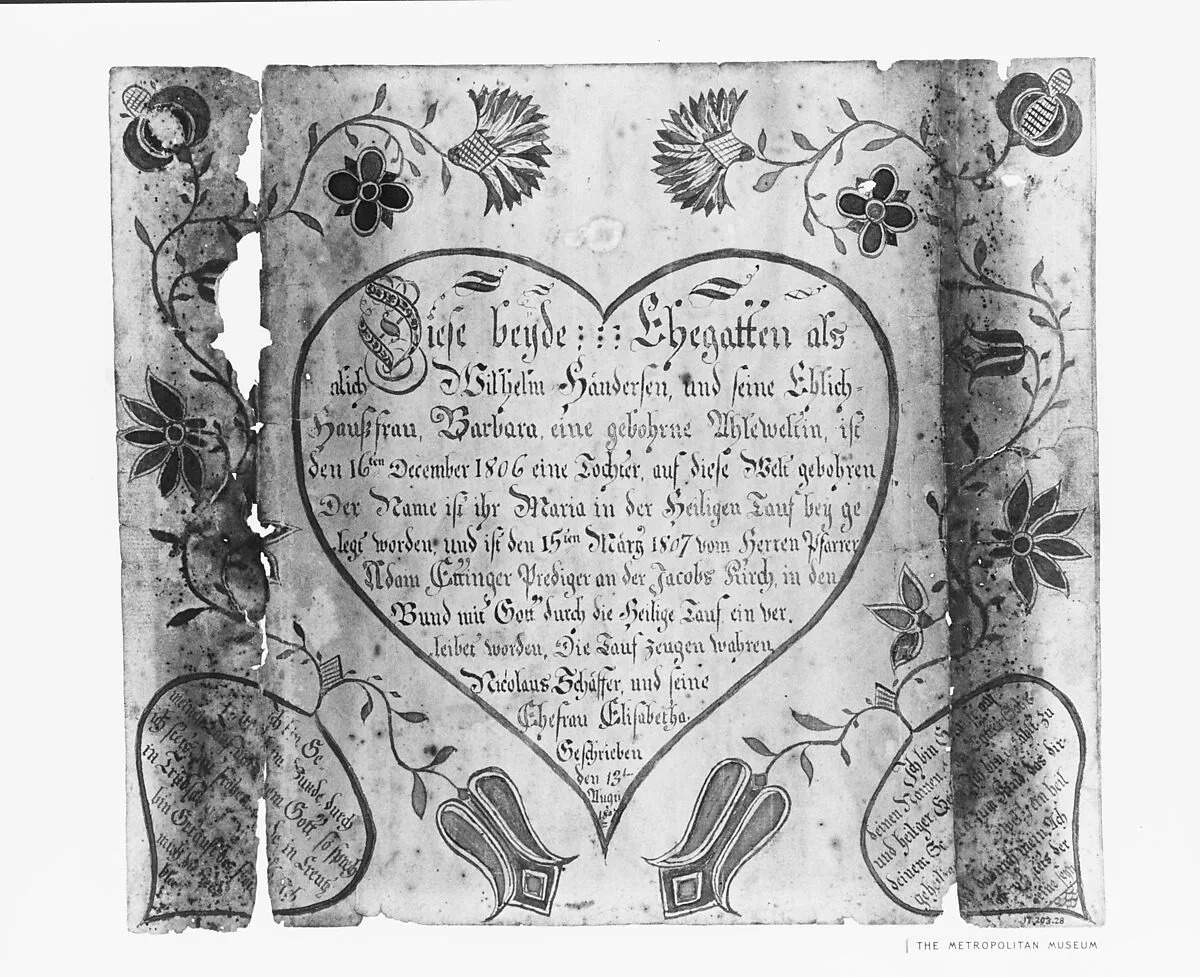 Baptismal Certificate — Unknown