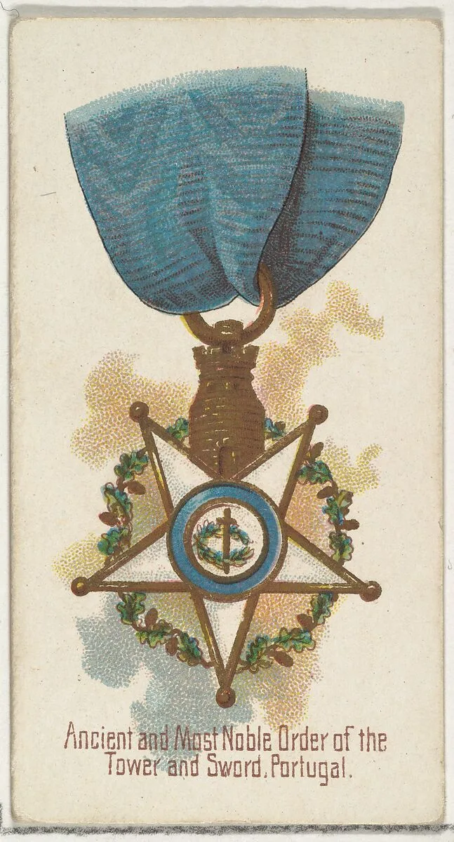 Ancient and Most Noble Order of the Tower and Sword, Portugal, from the World's Decorations series (N30) for Allen & Ginter Cigarettes — Lindner, Eddy & Claus|Allen & Ginter