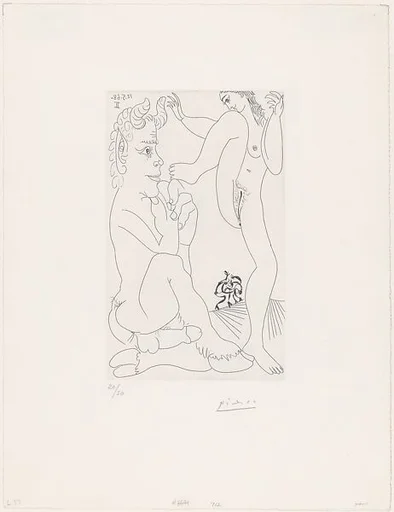 Faun and Bacchante with Battle of Fauns in the Distance, from 347 Suite