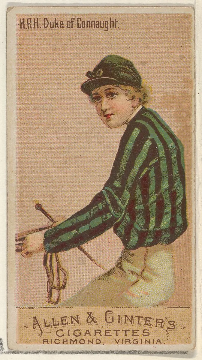 H.R.H. Duke of Connaught, from the Racing Colors of the World series (N22a) for Allen & Ginter Cigarettes — Allen & Ginter