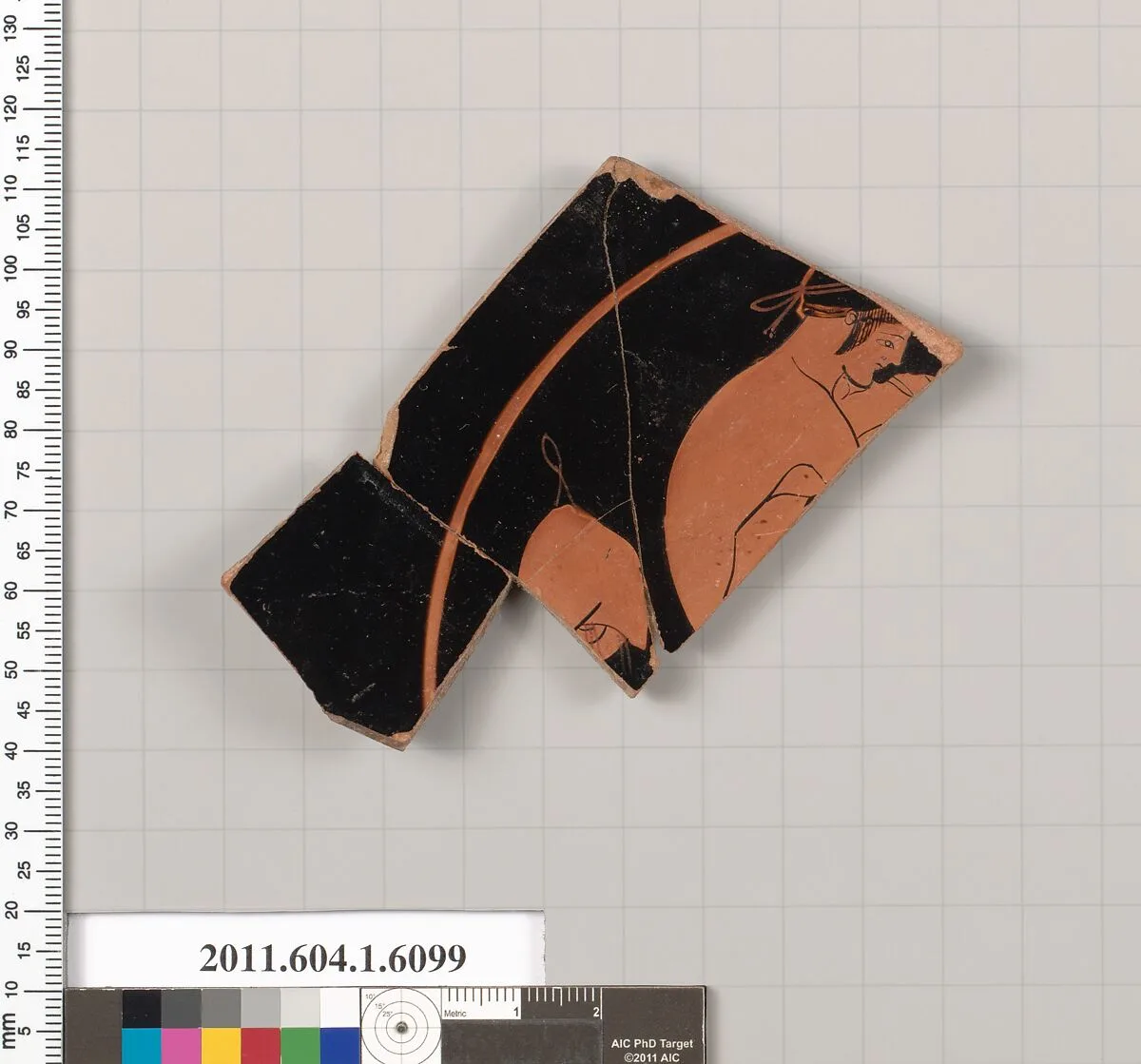 Terracotta fragment of a kylix (drinking cup) — Apollodoros