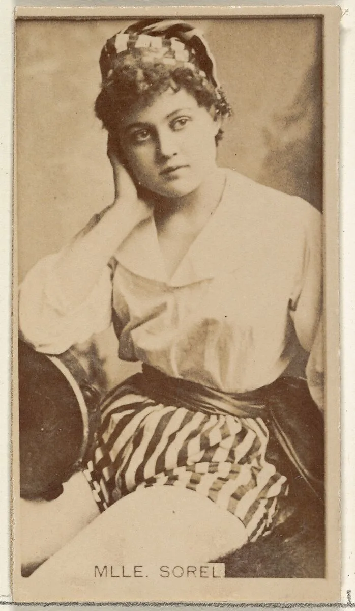 Mlle. Sorel, from the Actors and Actresses series (N45, Type 8) for Virginia Brights Cigarettes — Allen & Ginter