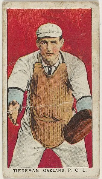 Tiedeman, Oakland, Pacific Coast League, from the "Obak Baseball Players" set (T212), issued by the American Tobacco Company to promote Obak Mouthpiece Cigarettes — American Tobacco Company