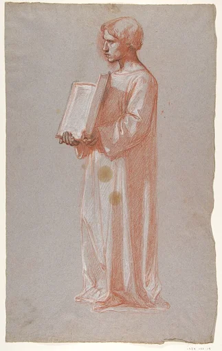Acolyte with Open Book (middle register; study for wall paintings in the Chapel of Saint Remi, Sainte-Clotilde, Paris, 1858)