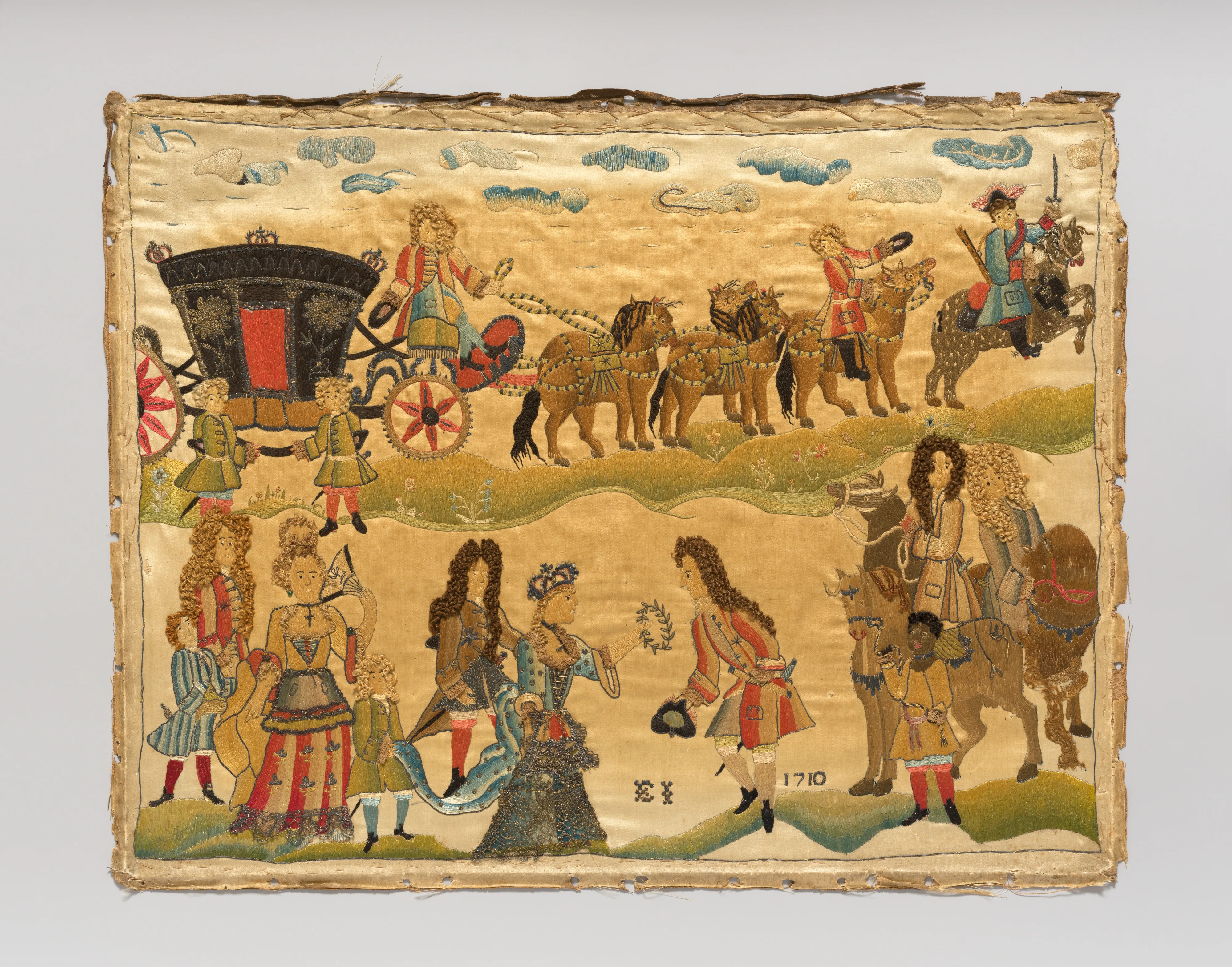 Embroidered picture of Queen Anne and the Duke of Marlborough — Unknown