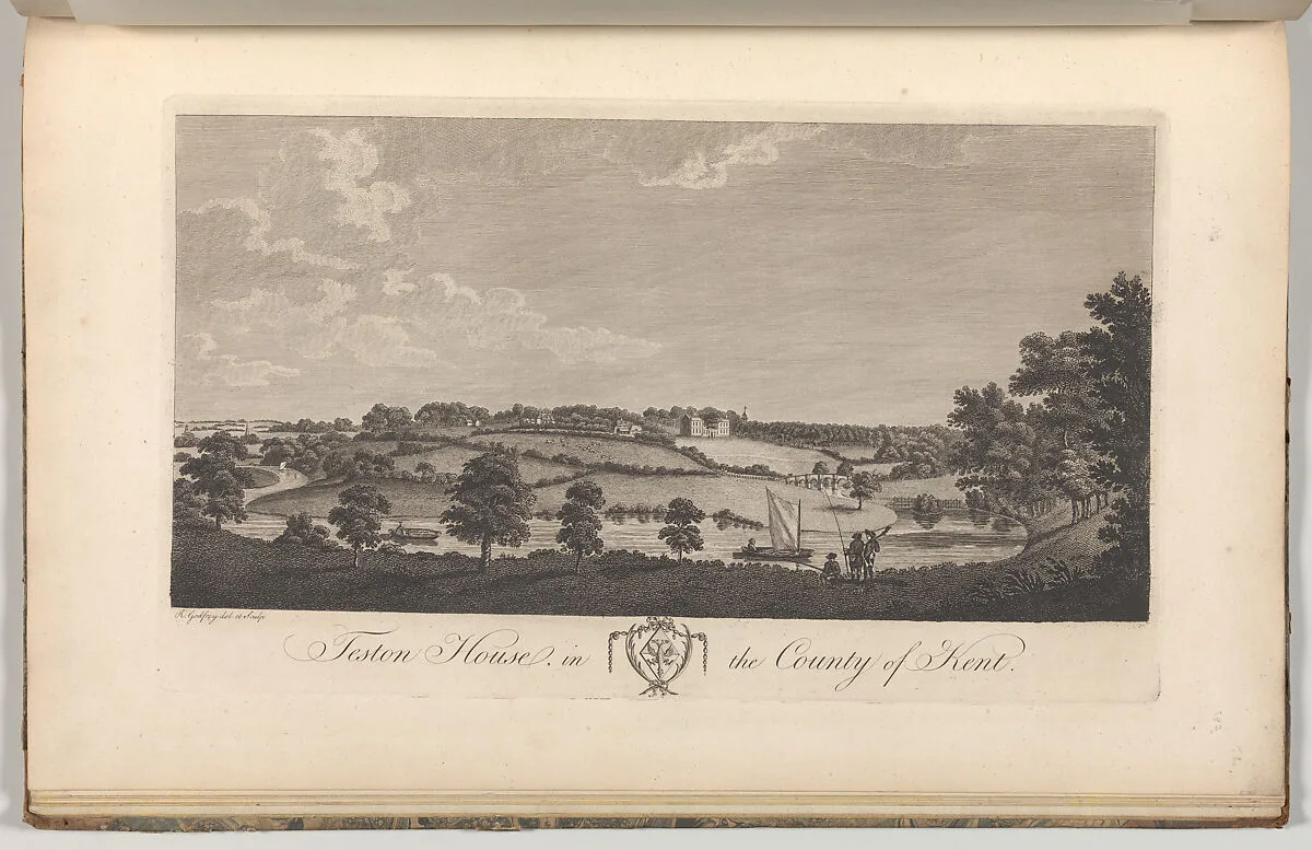Teston House in the County of Kent, from Edward Hasted's, The History and Topographical Survey of the County of Kent, vols. 1-3 — Richard Bernard Godfrey