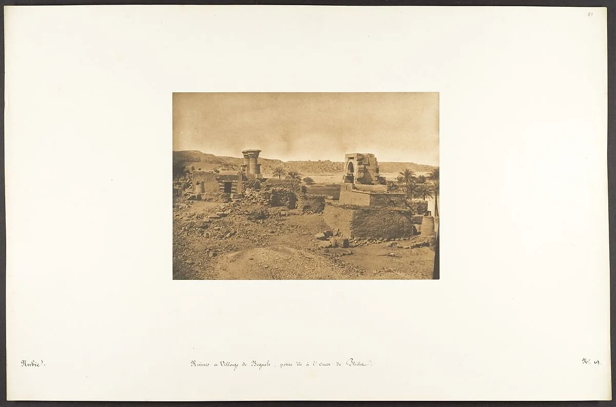 Ruines et Village de Begueh, petite île à l'Ouest de Philae — Maxime Du Camp