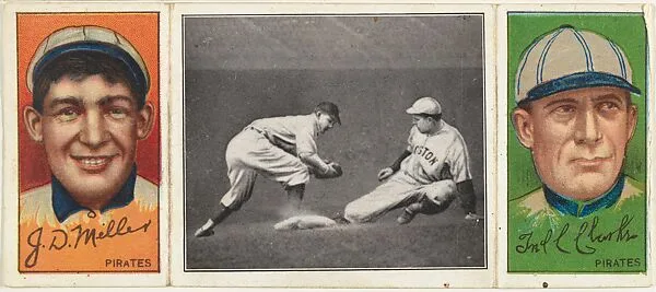 "Speaker Almost Caught," with Fred T. Clarke and John D. Miller, from the series Hassan Triple Folders (T202) — Hassan Cigarettes