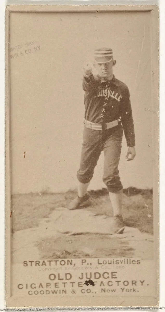 Chilton Scott Stratton, Pitcher, Louisville Colonels, from the Old Judge series (N172) for Old Judge Cigarettes — Goodwin & Company