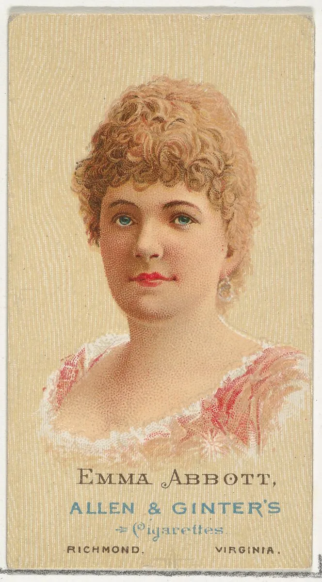 Emma Abbott, from World's Beauties, Series 2 (N27) for Allen & Ginter Cigarettes — Lindner, Eddy & Claus|Allen & Ginter