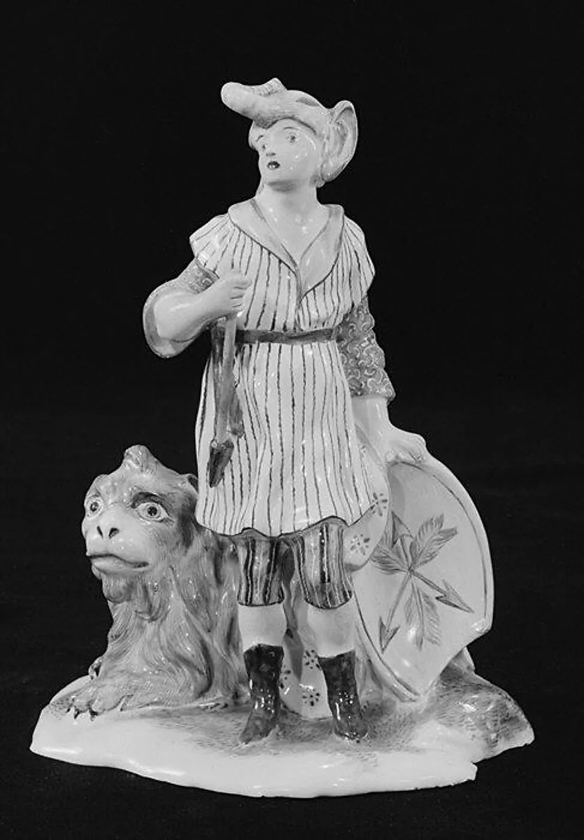 Boy with lion (representing Africa) (part of a set) — Unknown