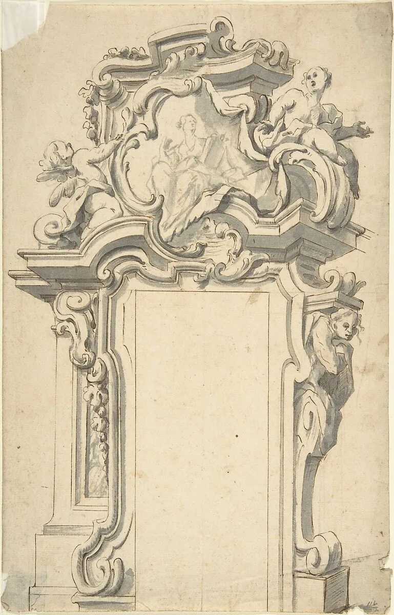 Two alternate Designs for a frame of door — Anonymous, Italian, Piedmontese, 18th century