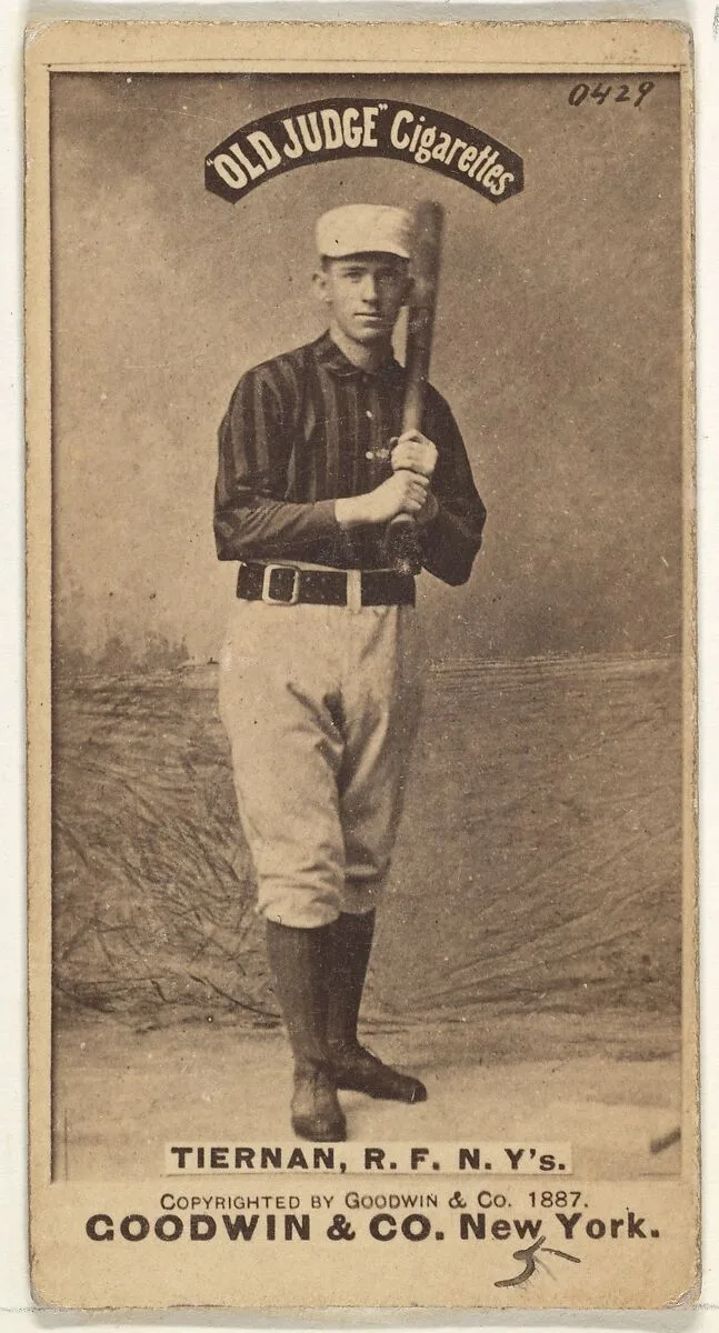Michael "Silent Mike" Joseph Tiernan, Right Field, New York, from the Old Judge series (N172) for Old Judge Cigarettes — Goodwin & Company