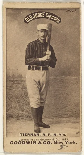 Michael "Silent Mike" Joseph Tiernan, Right Field, New York, from the Old Judge series (N172) for Old Judge Cigarettes
