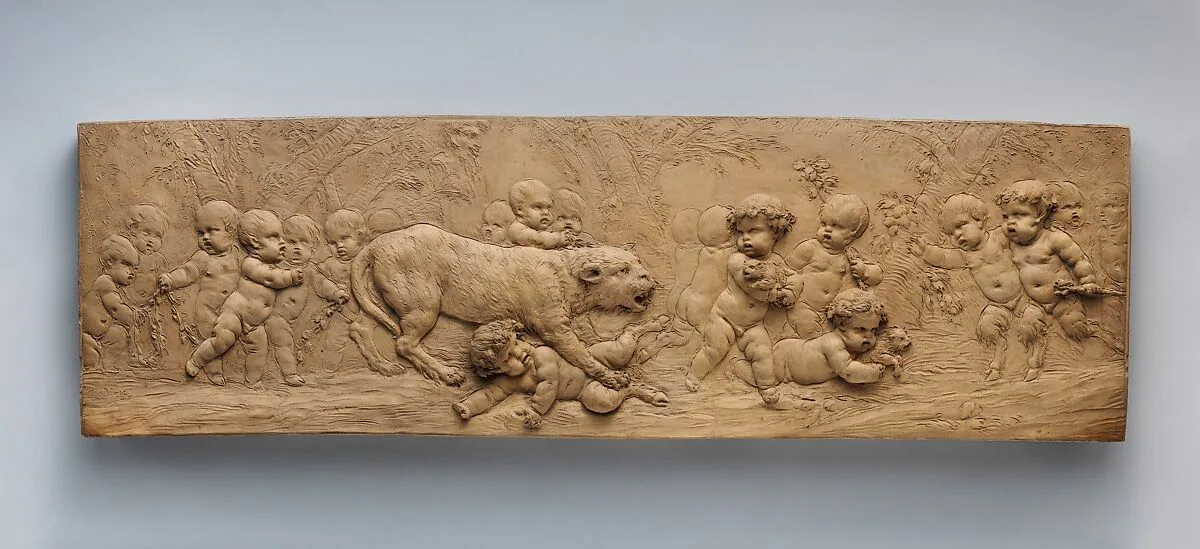 Children and Satyr Children with a Pantheress and Her Cubs — Clodion (Claude Michel)