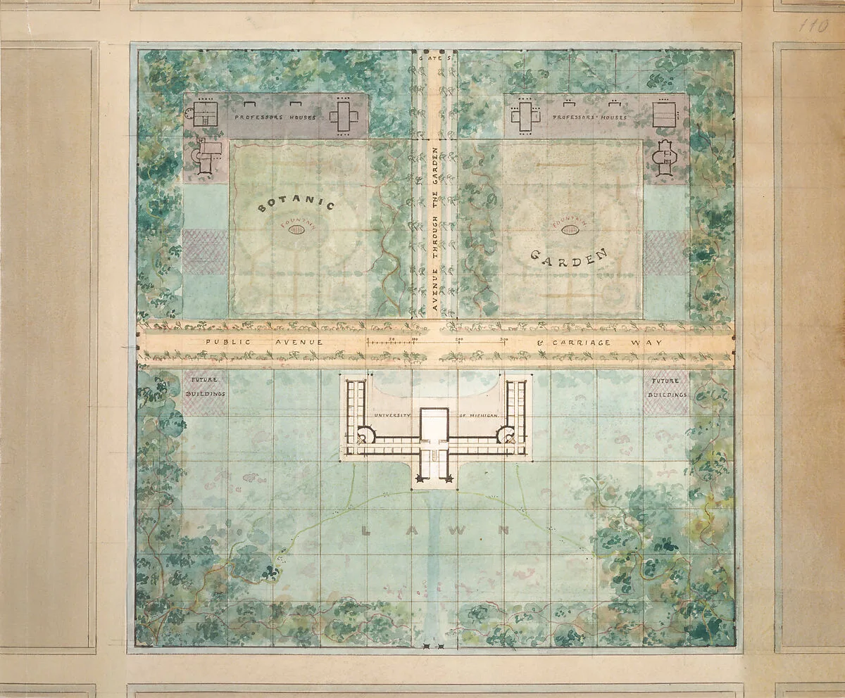 Landscape Design for University of Michigan — Alexander Jackson Davis