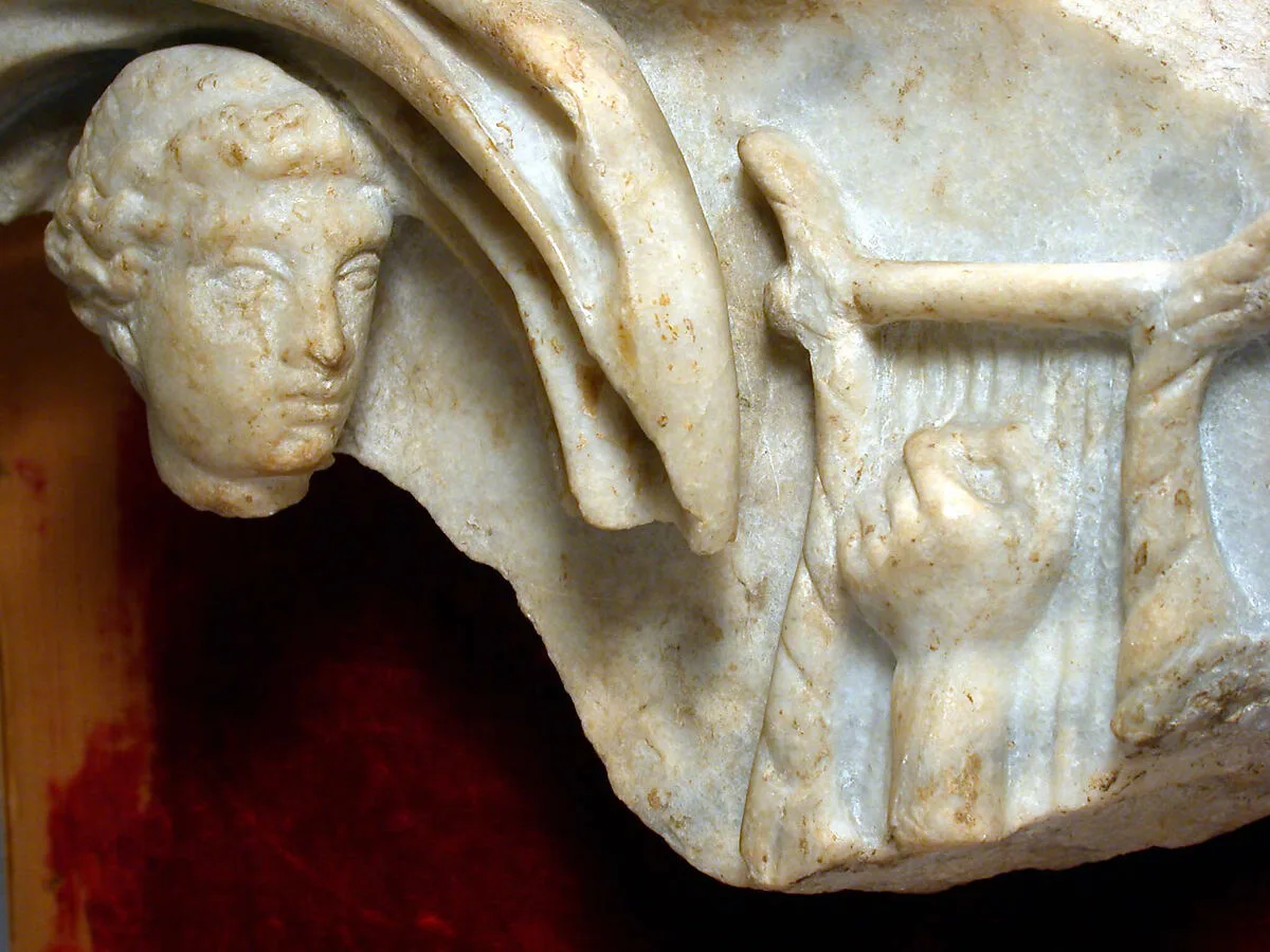 Marble sarcophagus fragment of "The Judgement of Paris" — Unknown