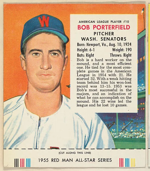 Bob Porterfield, from the Major League Baseball series (T235), issued by Red Man Chewing Tobacco — Red Man Chewing Tobacco