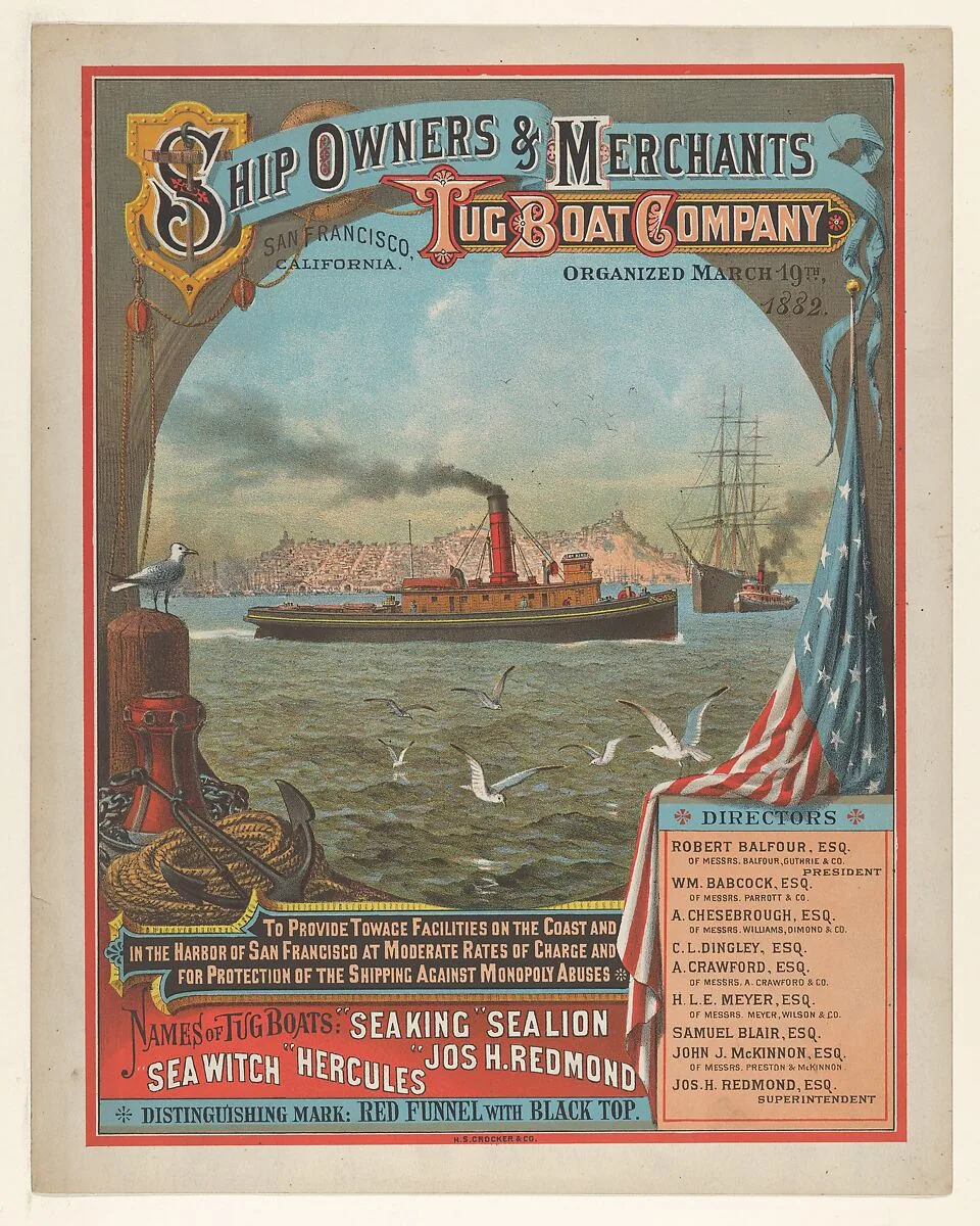 Ship Owners and Merchant Tug Boat Company — Emmanuel Wyttenbach|H. S. Crocker & Co.