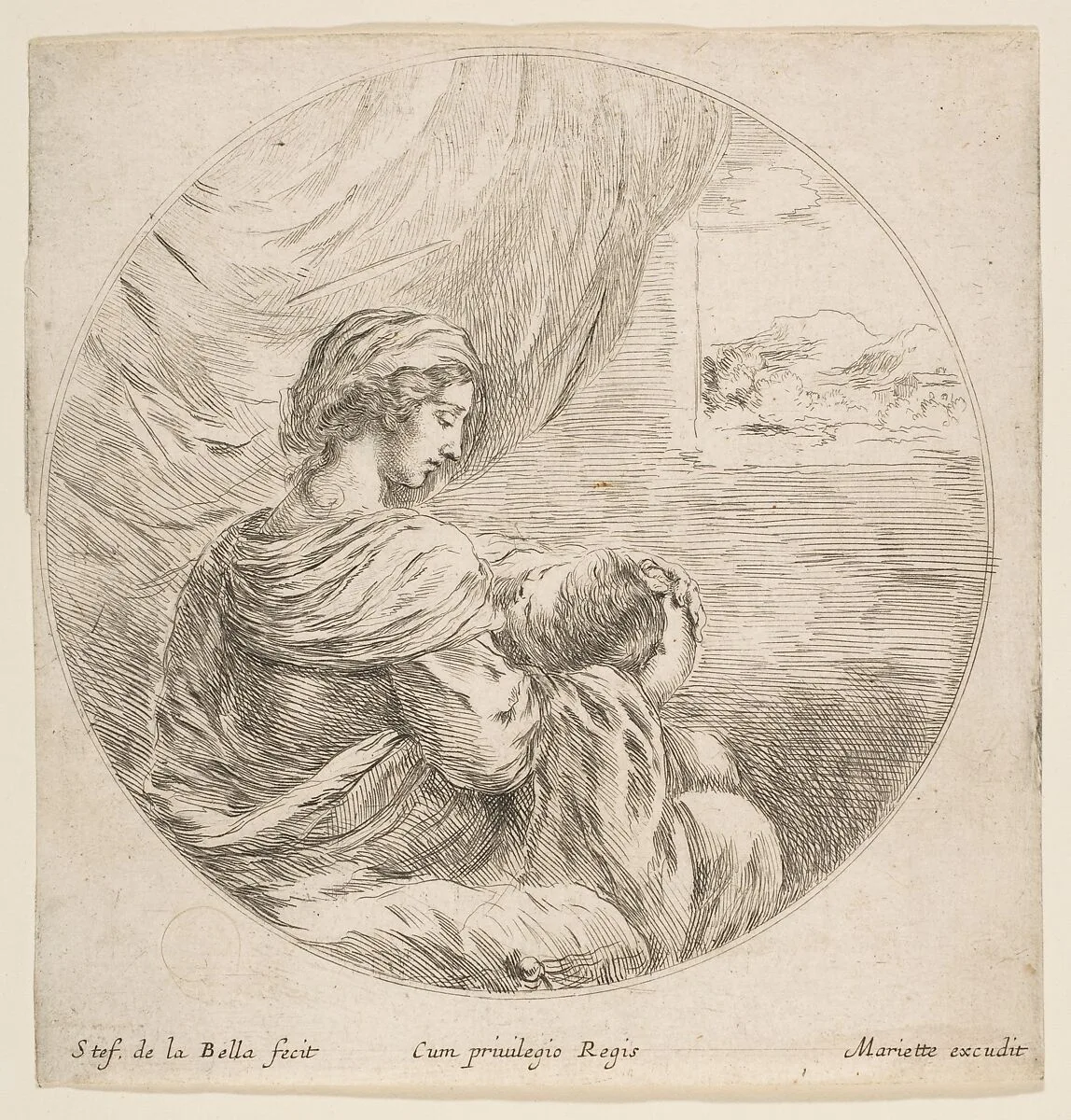 Virgin Nursing the Christ Child — Stefano della Bella|Pierre Mariette