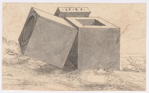Perspectival Drawing with Three Cubes