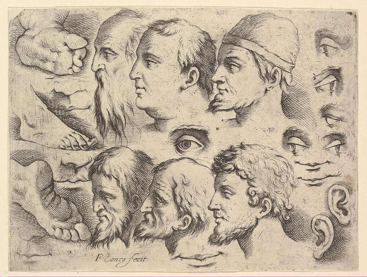 Six Heads, Three Feet, Two Ears, Six Eyes, Four Lips — Battista Franco