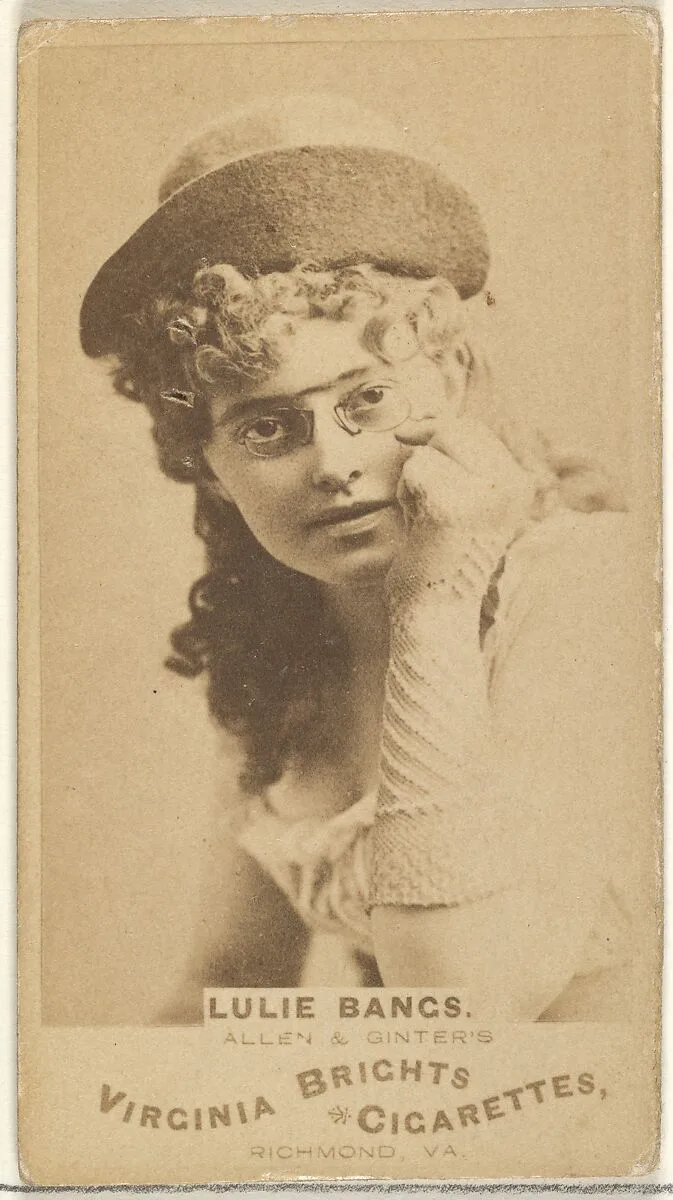 Lulie Bangs, from the Actors and Actresses series (N45, Type 1) for Virginia Brights Cigarettes — Allen & Ginter