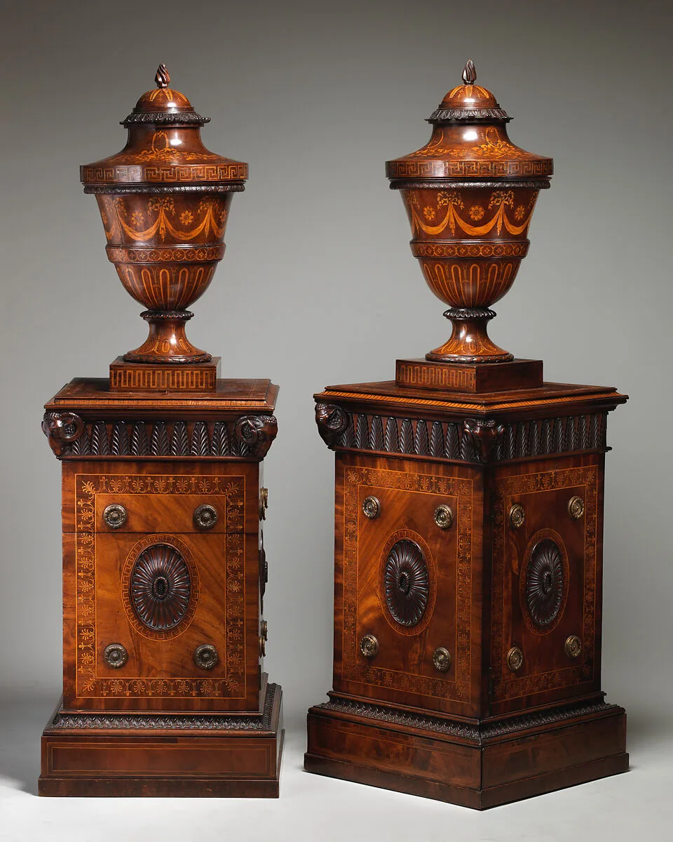 Pair of urns and pedestals — Robert Adam
