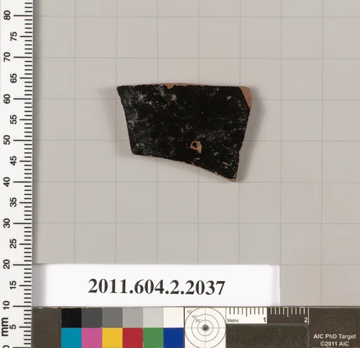 Terracotta fragment of a pot; glazed on the inside