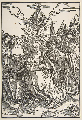 The Holy Family with Five Angels