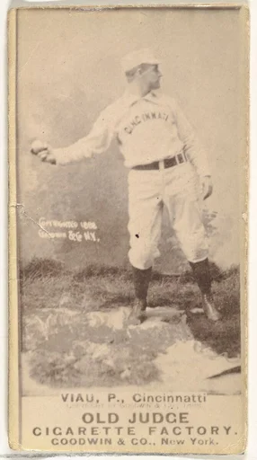 Leon A. "Lee" Viau, Pitcher, Cincinnati, from the Old Judge series (N172) for Old Judge Cigarettes