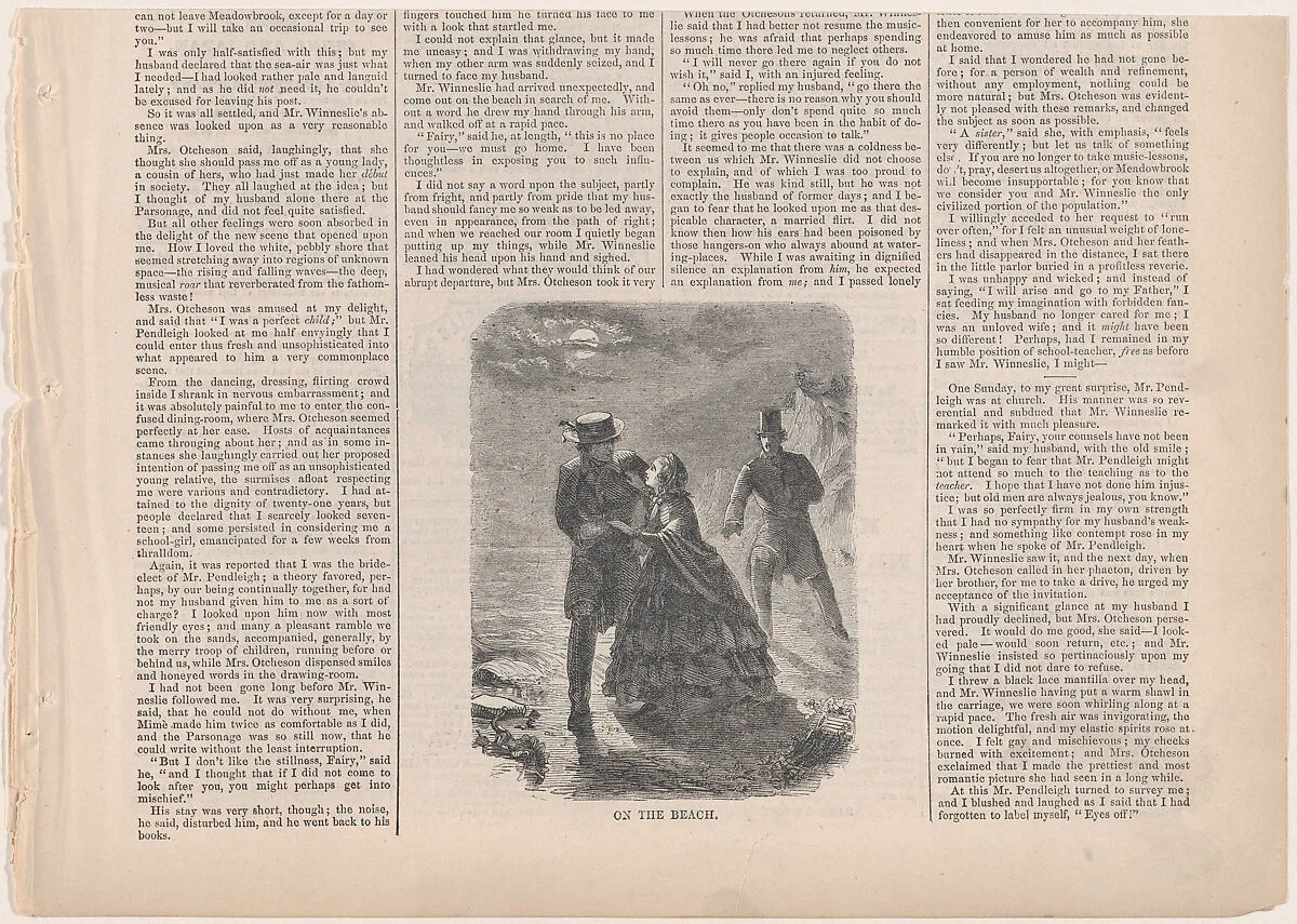 On the Beach (from "The Mistress of the Parsonage," in "Harper's Weekly") — Harper & Brothers|Winslow Homer|Harper's Weekly