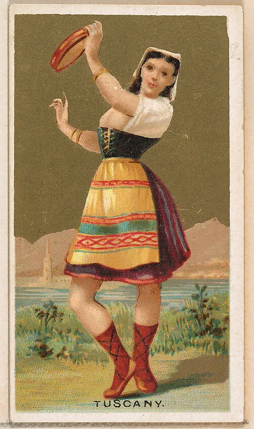 Tuscany, from the Dancing Girls of the World series (N185) issued by Wm. S. Kimball & Co. — William S. Kimball & Company