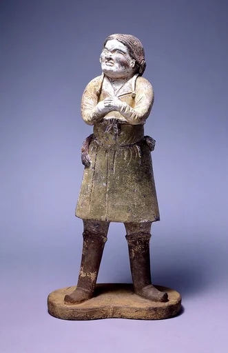 唐 彩繪陶侍俑|Standing attendant