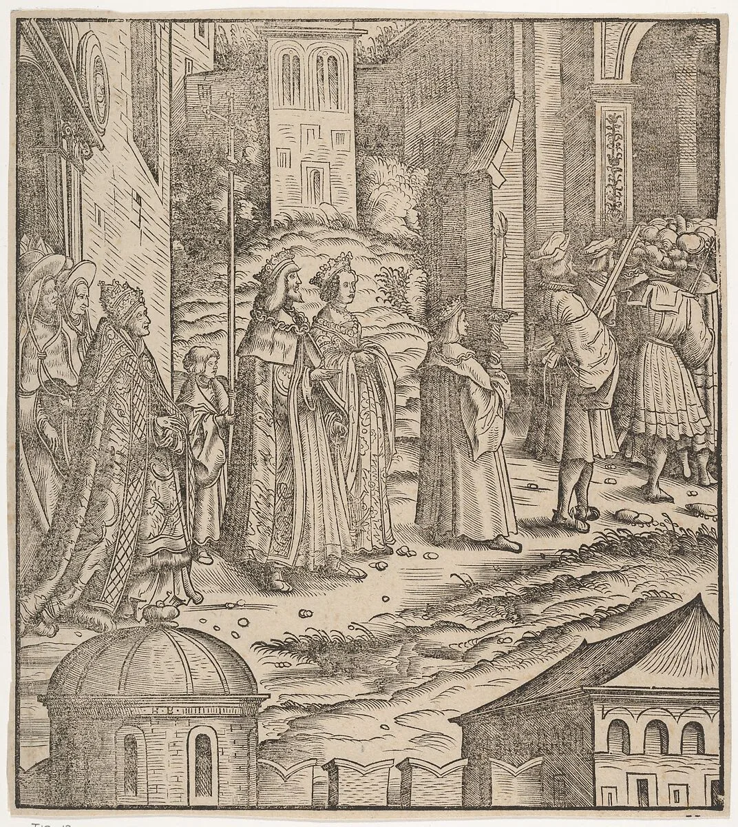 Procession of the Married Emperor, His Wife and The Pope from Saint Peter's Church, from Der Weisskunig — Hans Burgkmair|Jost de Negker|Marx Treitz-Sauerwein von Ehrentreitz