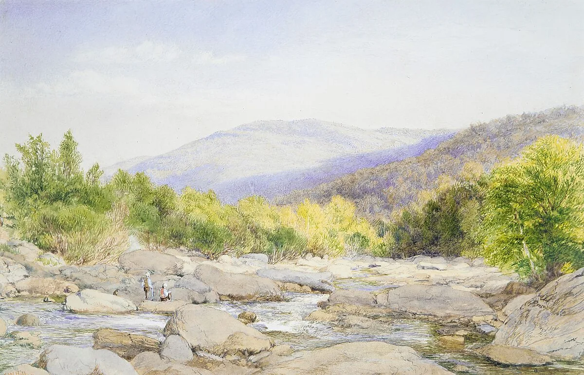Landscape: View on Catskill Creek — John William Hill