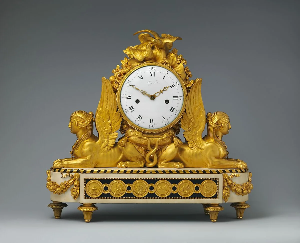 Mantel clock (pendule de cheminée) — Louis Simon Boizot|Jean-Baptiste Lepaute|Pierre Henry, called Henry Lepaute|Pierre Gouthière|François Joseph Belanger