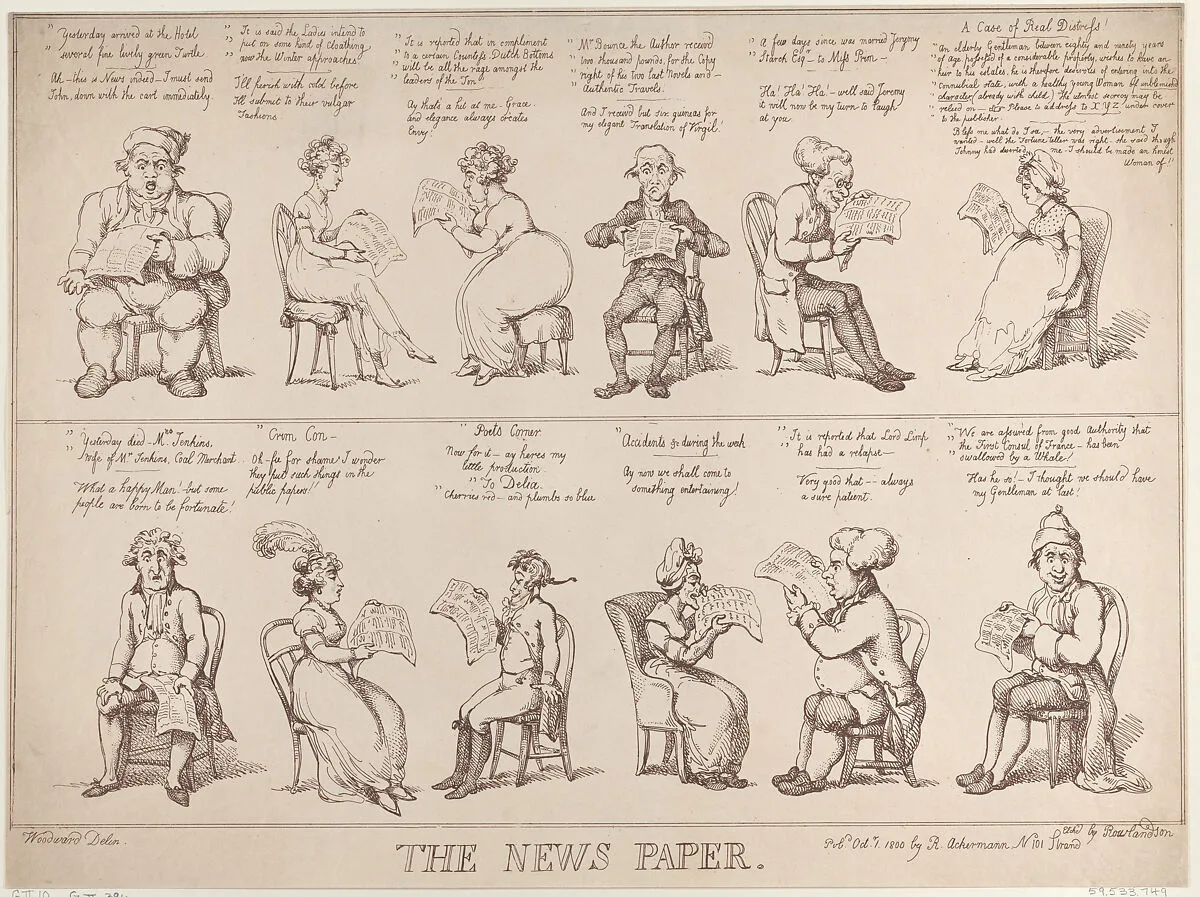The News Paper — George Murgatroyd Woodward|Rudolph Ackermann, London|Thomas Rowlandson