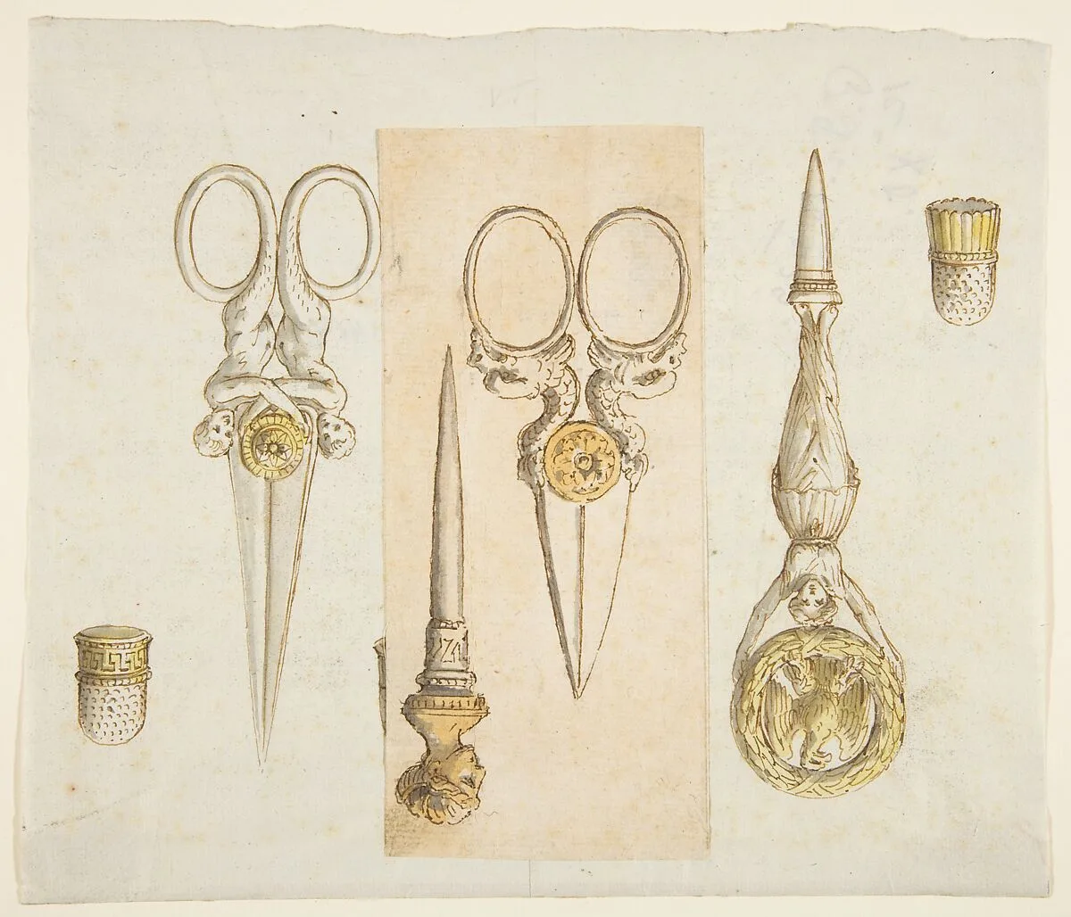 Designs for Scissors, Punches, and Thimbles — Anonymous, French, 19th century