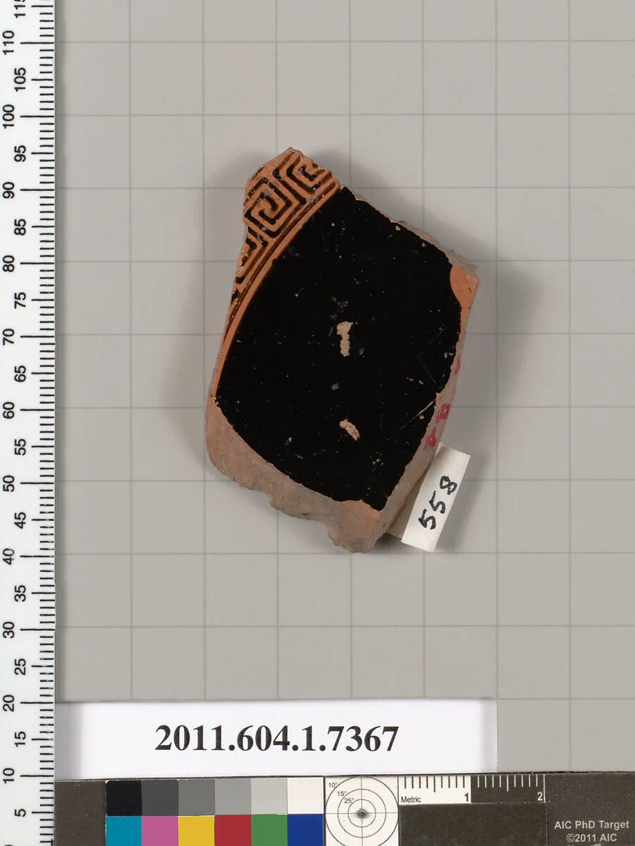 Terracotta fragment of a kylix (drinking cup) — Makron
