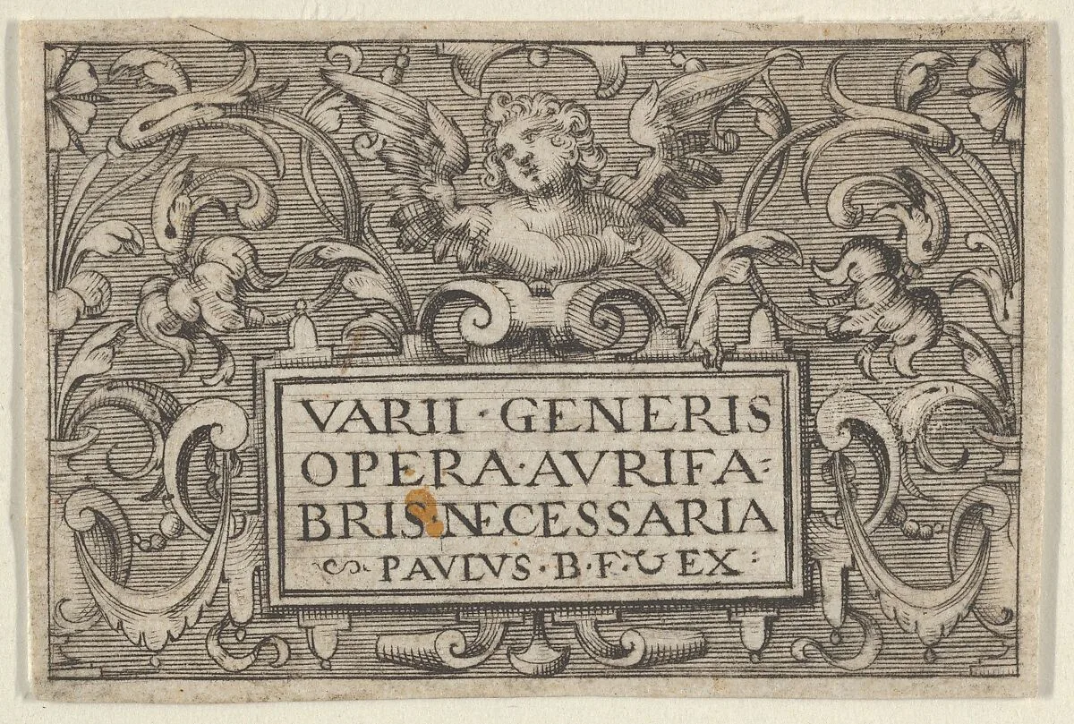 Title Page, from Varii Generis Opera Aurifabris Necessaria — Paul Birckenhultz