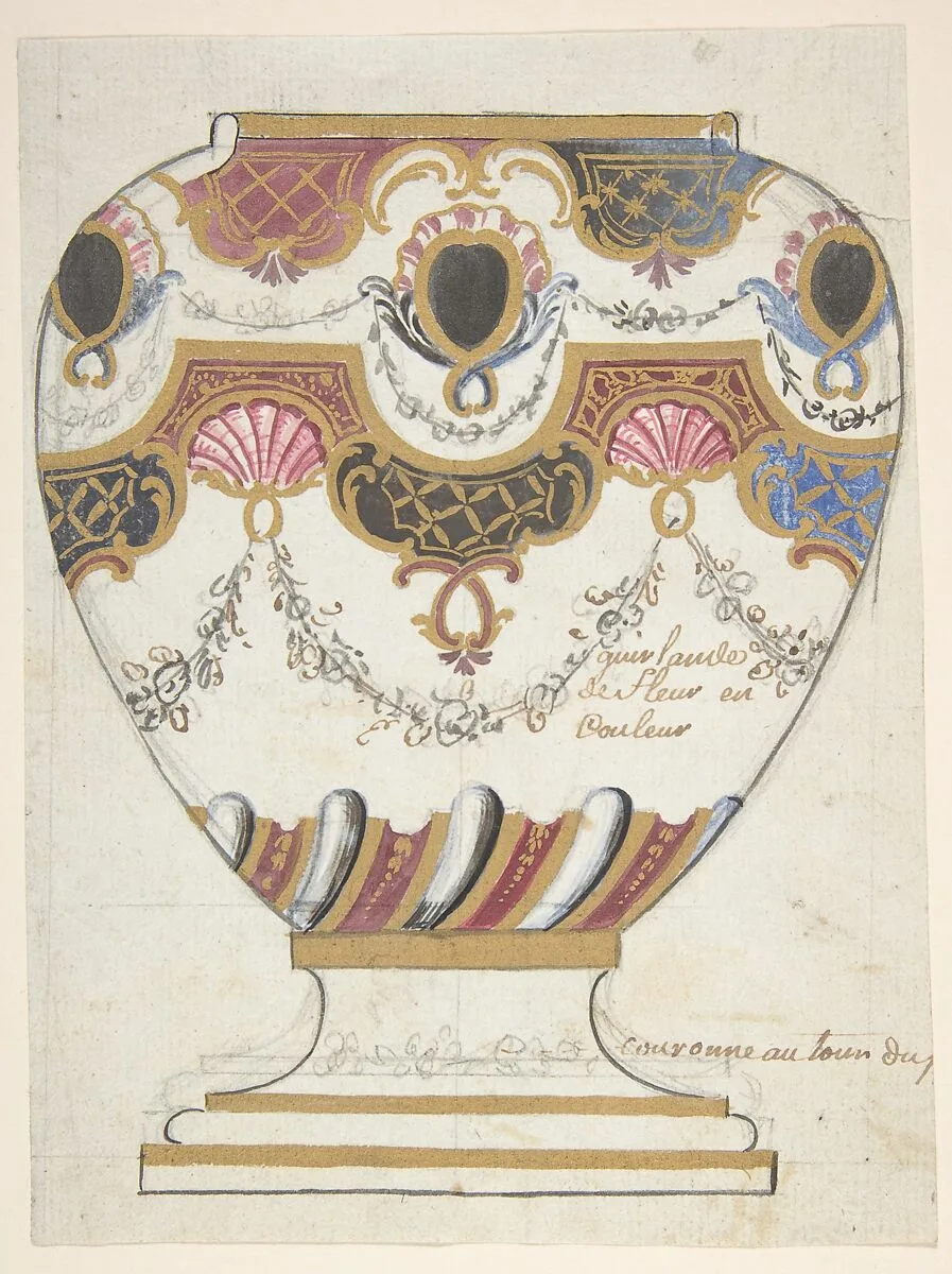 Design for a Porcelain Vase — Anonymous, French, 19th century