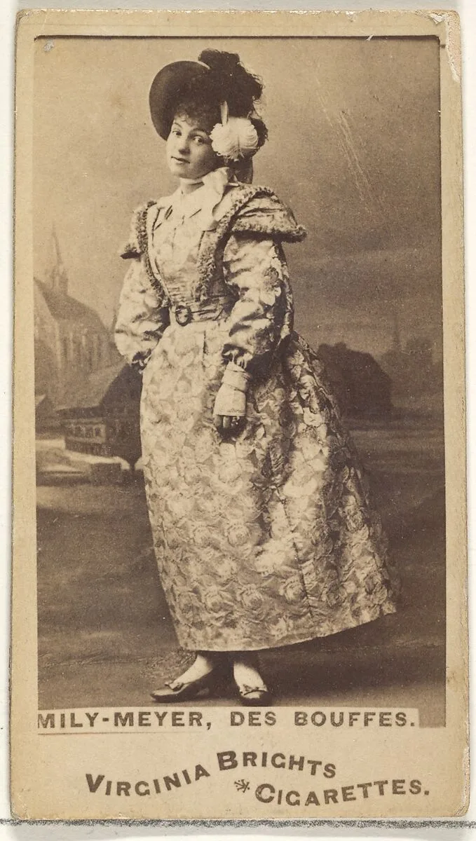 Mily-Meyer, Des Bouffes, from the Actors and Actresses series (N45, Type 1) for Virginia Brights Cigarettes — Allen & Ginter