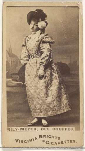 Mily-Meyer, Des Bouffes, from the Actors and Actresses series (N45, Type 1) for Virginia Brights Cigarettes