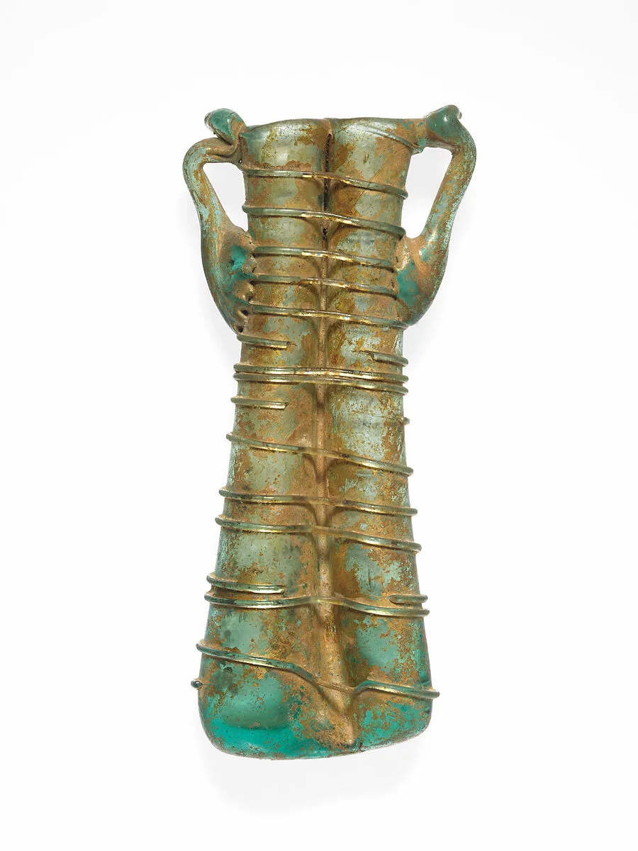 Glass double cosmetic flask (kohl tube) — Unknown
